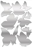Lot 26 Studio ADD-HERES Adhesive Reflections-Mirror Butterflies Wall Stickers, 10.25 x 15-Inches