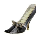 Bejeweled Dragonfly Ring Holder Shoe Sequined Black