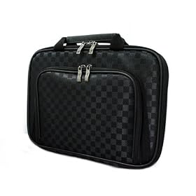 CaseCrown Double Memory Foam Thin Pouch Case With A Pocket for Toshiba Satellite L305-S5924 15.4-Inch Laptop - Check Style