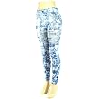Acid Wash Leggings Stretch Skinny Jeans Faux Denim Blue