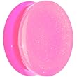 30mm Pink Neon Glitter Saddle Plug
