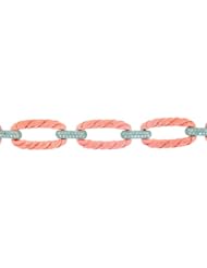 Sterling Silver Rose Link Bracelet