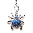 Cell Phone Mobile Camera Charm Strap Beautiful Diamonds Blue Spider