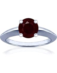 18K White Gold Round Cut Ruby Solitaire Ring (GIA Certificate)