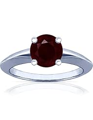 14K White Gold Round Cut Ruby Solitaire Ring (GIA Certificate)