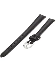 Timex Womens Q7B788 Padded Calfskin 10mm Black Replacement Watchband
