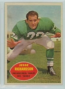 1960 Topps FB 91 Jesse Richardson Eagles Excellent