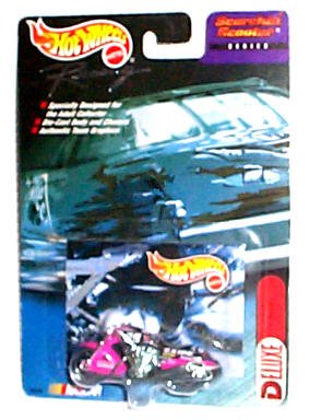 Hot Wheels Racing - NASCAR - Scorchin' Scooter Series - Deluxe: Exide #99 Motorcycle (Black Pink)