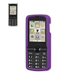 New Fashionable Perfect Fit Soft Silicon Gel Protector Skin Cover (Faceplate/Snap On) Rubber Cell Phone Case with Screen Protector for LG GLANCE VX7100 Verizon - Purple