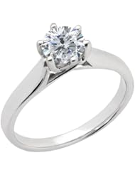 0.75 Ct Round H/I I1 Diamond 18K White Gold Ring