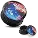 Attactive Galaxy Owl Logo Internally Threaded Black Acrylic Flesh Tunnels Plugs