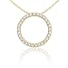 14k Yellow Gold Diamond Circle Pendant (1/4 cttw, G-H Color, I1 Clarity), 18