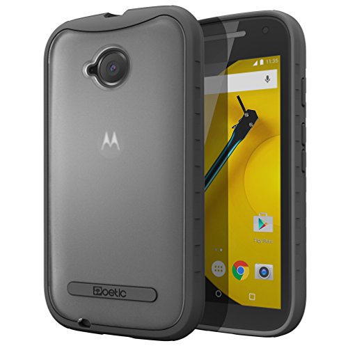 Moto E 2nd Gen Case - Poetic [Affinity Series] Moto E 2nd Gen Case - [TPU Grip Bumper] [Corner Protection] Protective Hybrid Case for Motorola Moto E 2nd Gen (2015) Frost Clear/Black (3-Year Manufacturer Warranty From Poetic)