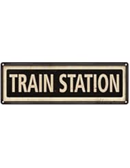 Home: Framed Train Station Vintage Look Reproduction 6x18 Metal Sign 6180036 - Great American Memories