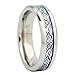 6mm Blue Celtic Dragon Unisex Tungsten Carbide Ring Wedding Band By MJ