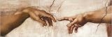 Poster, Creation of Adam, Hands Detail by Michelangelo di Buonarotti, Final Size: 36 in X 12 in.