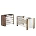 Schardt 08 974 52 02 - Kinderzimmer Cube, bestehend aus Kombi-Kinderbett 70 x 140 cm, Umbauseitensatz und Wickelkommode, nuss (ohne Textilien)