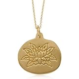 Lotus Bloom Coin Necklace with 24 Karat Gold