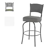 Garden Collection Bar Stool With Wine Back - 26 Inch Seat - White