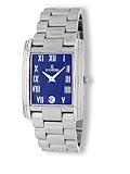 Le Chateau Men's 2615M_BL All Steel Roman Numeral with Date and Textured Dial Watch