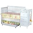 Milan 4-in-1 Sleep System with Trundle Drawer & Changing Station in White Finish By Simplicity For Children