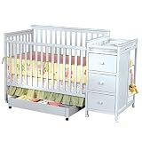 Milan 4-in-1 Sleep System with Trundle Drawer & Changing Station in White Finish By Simplicity For Children