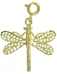 Dazzlers Solid 14 karats gold Dragonfly Charm Pendant Available in three colors from jewelsberry (weights: 1.8 grams only)