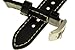 JP Leatherworks Men's M121 22mm Panerai Style Leather Black Watch Band with Heavy Stainless Steel Buckle