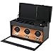 WOLF 453632 Bird's Eye Maple Triple Watch Rotator with Cover and Storage Compartment