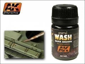 Ak Interactive Ak00045 - Enamel Wash: Dark Brown For Green Vehicles