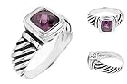 T19 Tqw11733ZAH David Yurman Inspired Checkerboard Amethyst Fashion Ring (8)