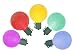 Set of 10 Battery Operated Sugared Multi LED G50 Christmas Lights - Green Wire