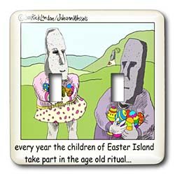 Londons Times Miscellaneous Funny Cartoons - Old Traditions At Easter Island - Light Switch Covers - double toggle switch