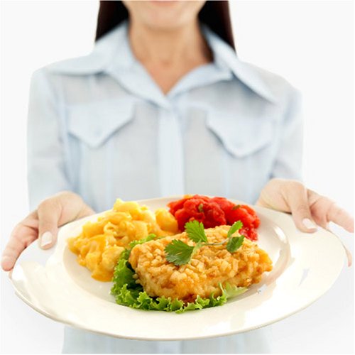 Potato Crusted Pollock with Stewed Tomatoes and Mac & Cheese
