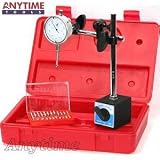 Anytime Tools Premium DIAL INDICATOR + MAGNETIC BASE w/FINE ADJUSTMENT + 22 pc Indicator Tip POINT SET - AGD SPEC w/Case