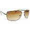 Adi Designs Aviator - Style Wire Frame Sunglasses - Mocha