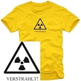 VERSTRAHLT t-shirt RADIOAKTIV gelb STRAHLUNG - 