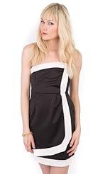 Bandeau Neck Elastane/Polyester Wrap Asymmetric Bodycon Dress/Mini Dress 