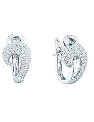 14K White Gold 0.76CT Round Cut Diamond Fashion Earring