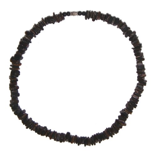 Hawaiian Jewelry 18" Puka Shell Necklace Dark Chips Surfer Beach Choker