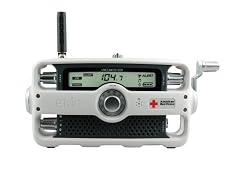 American Red Cross FR1000 Voicelink Hand-Crank AM/FM/NOAA Weather Two-Way GMRS Clock Radio with Flashlight, Siren and Cell Phone Charger (White)