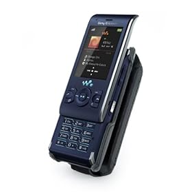 Tuff-Grip Slim Line Classic Leather Case Cover for Sony Ericsson W595 - Black