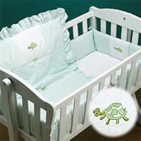 Green Turtle Applique Cradle Bedding- size: 18x36
