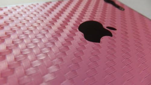 AlionStore(TM) - High Quality Carbon Fiber Skins for iPhone 4 and 4S, BLACK SILVER WHITE BLUE BURGUNDY PINK RED BLUE GOLD - Full 3D Texture Set (Pink)