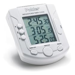 Polder 891-90 Triple Kitchen 20-Hour Timer/Clock/Stopwatch