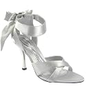 Satin Wedding Sandal Diamante Back Bow