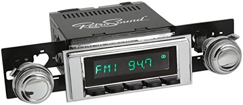 RetroSound M2CB-117-120-03-73 Model Two Direct-Fit Radio for Classic Vehicle (Chrome Face/Black Button and Chrome Bezel)