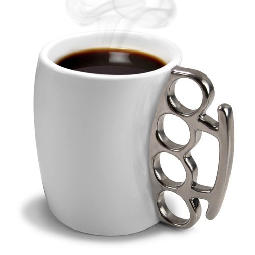 Fred & Friends Fisticup Metallic-Handled Ceramic 