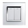 Retrotouch RTS2005 2 gang glass light switch in white