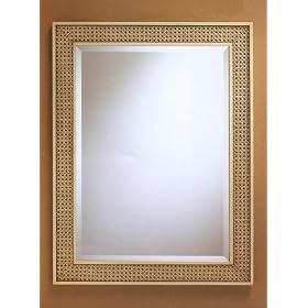 Mirror With Cane Inlay